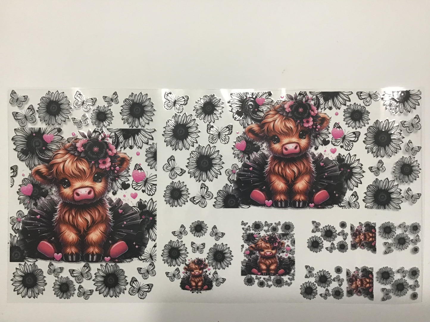 BLACK FLORAL COW