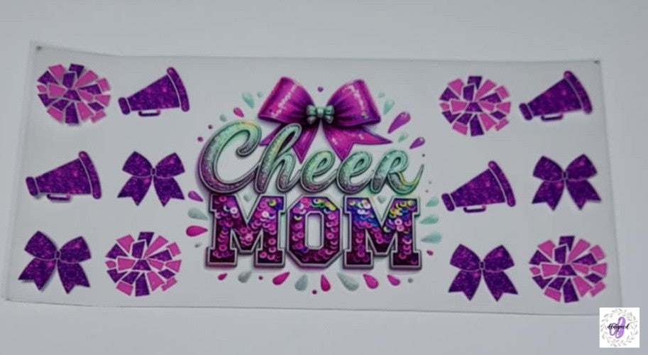 CHEER MOM BOW PINK PURPLE