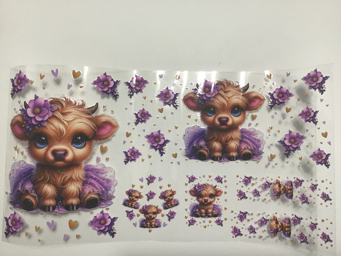 PURPLE FLORAL COW