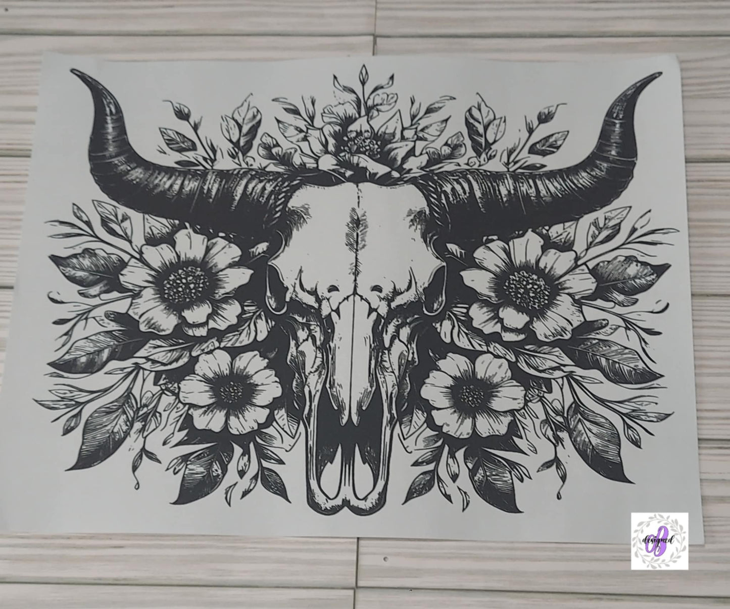 FLORAL SKULL HORNS