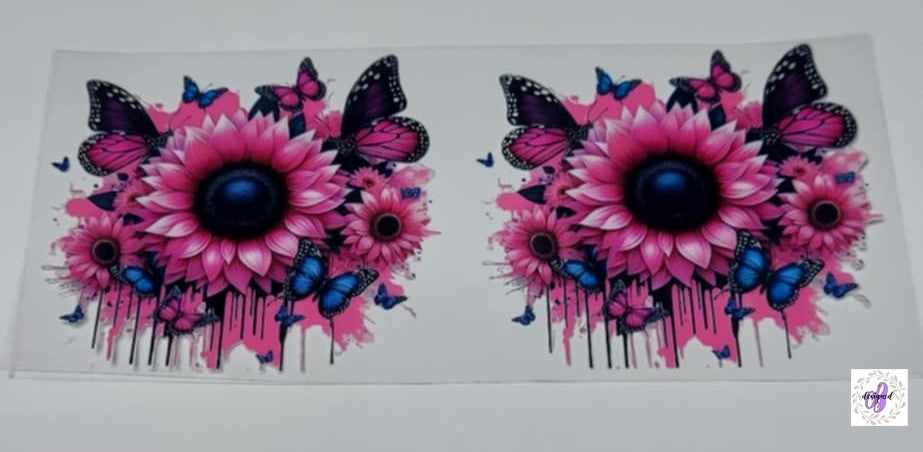 PINK SUNFLOWER BUTTERFLY