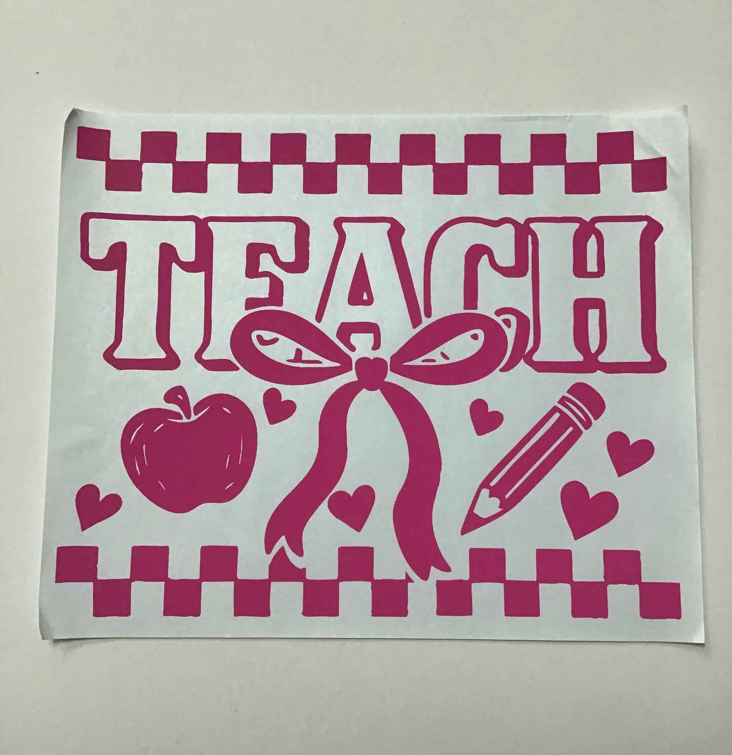 TEACH PINK BOW