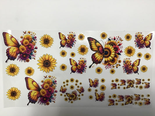 SUNFLOWER AND BUTTERFLIES