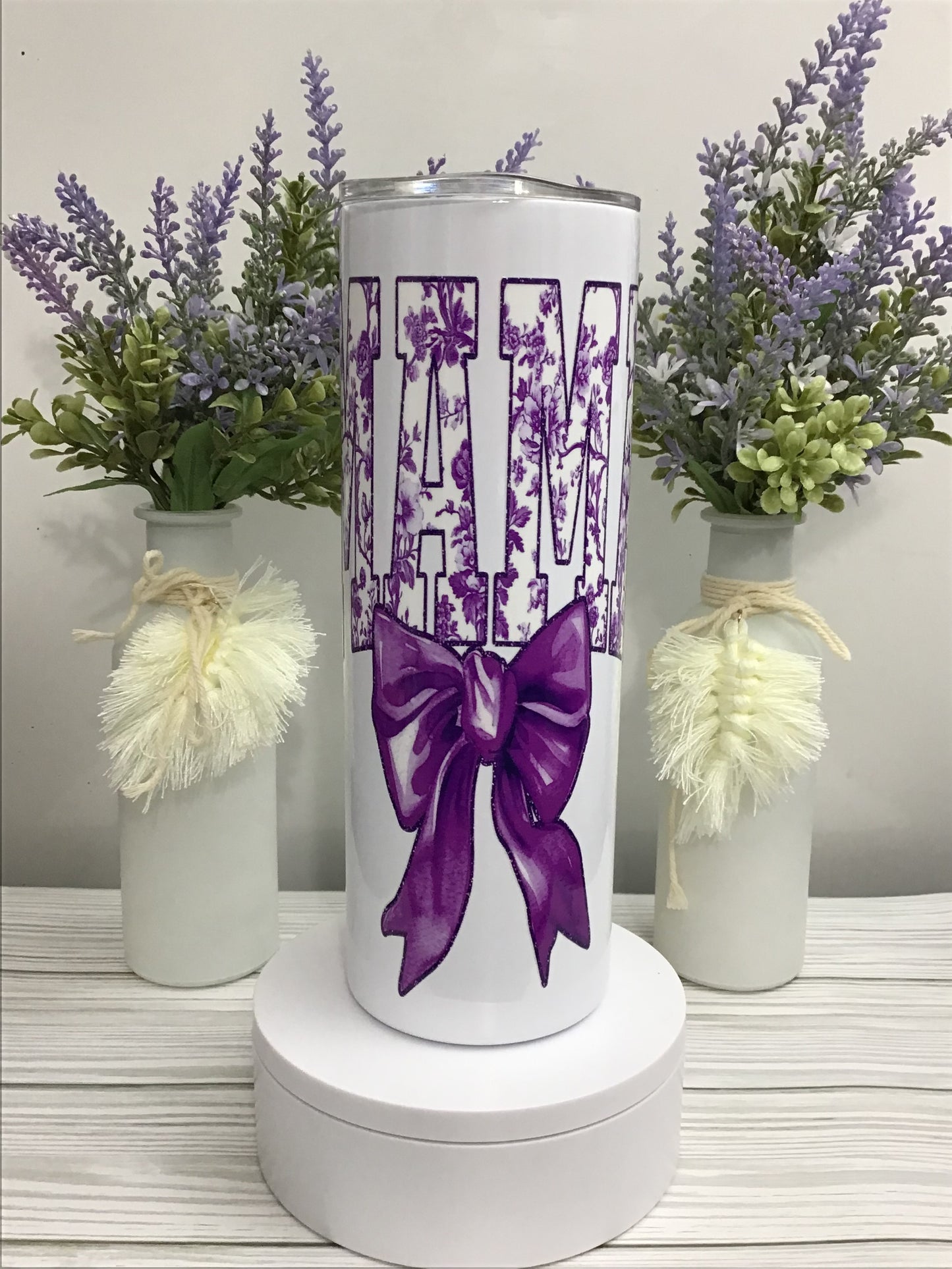 READY TO SHIP - STAINLESS STEEL - MAMA PURPLE FLORAL