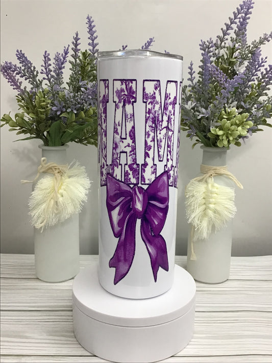 READY TO SHIP - STAINLESS STEEL - MAMA PURPLE FLORAL