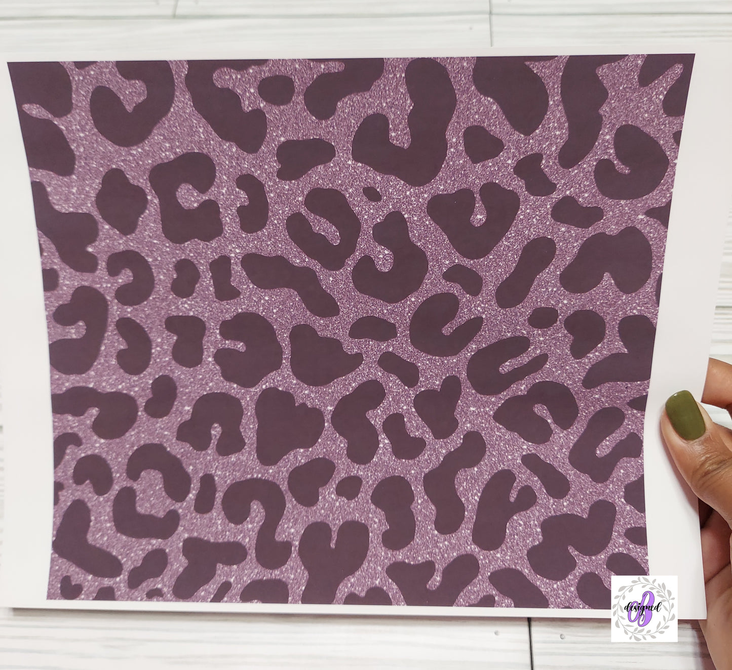 20oz - BLACK CHEETAH W/ PURPLE BACKGROUND