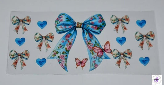 BLUE FLORAL BOWS