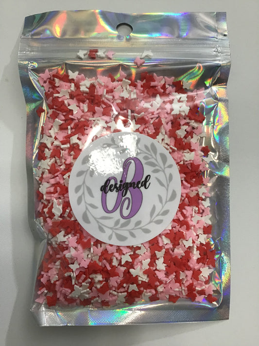 RED PINK WHITE BUTTERFLY