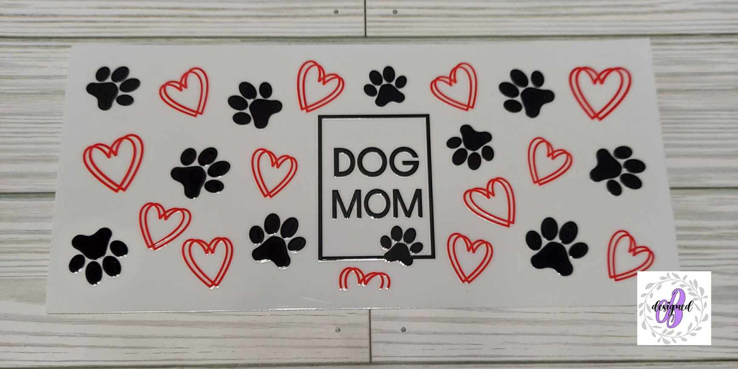 DOG MOM RED HEART