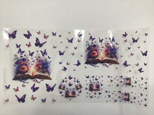 PURPLE BUTTERFLIES & BOOK