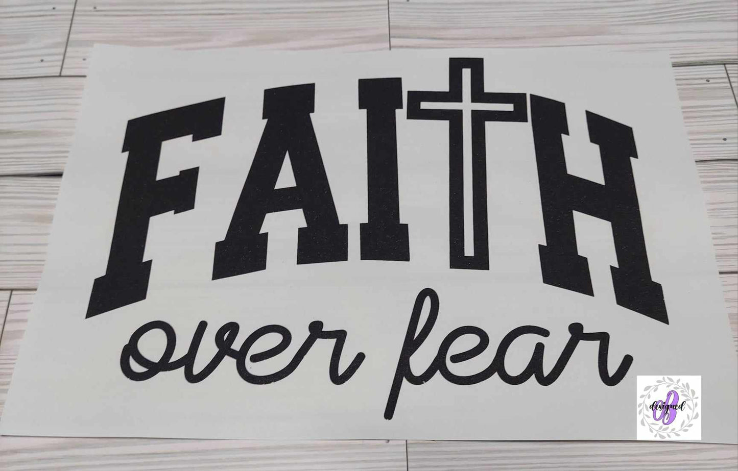 FAITH OVER FEAR CROSS