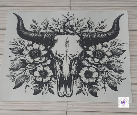FLORAL SKULL HORNS