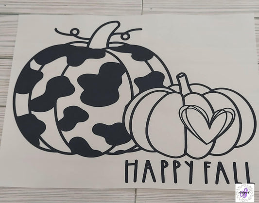 HAPPY FALL PUMPKIN COWHIDE
