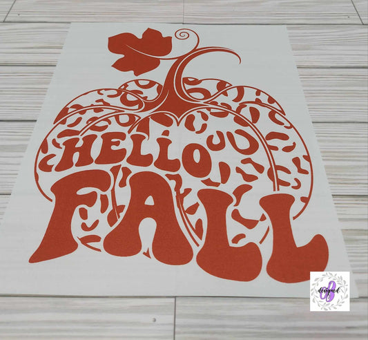 HELLO FALL PUMPKIN CHEETAH ORANGE