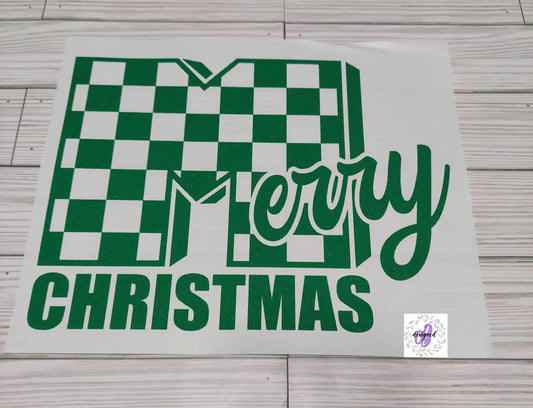 MERRY CHRISTMAS CHECKERED GREEN
