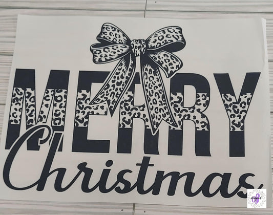 MERRY CHRISTMAS CHEETAH BOW