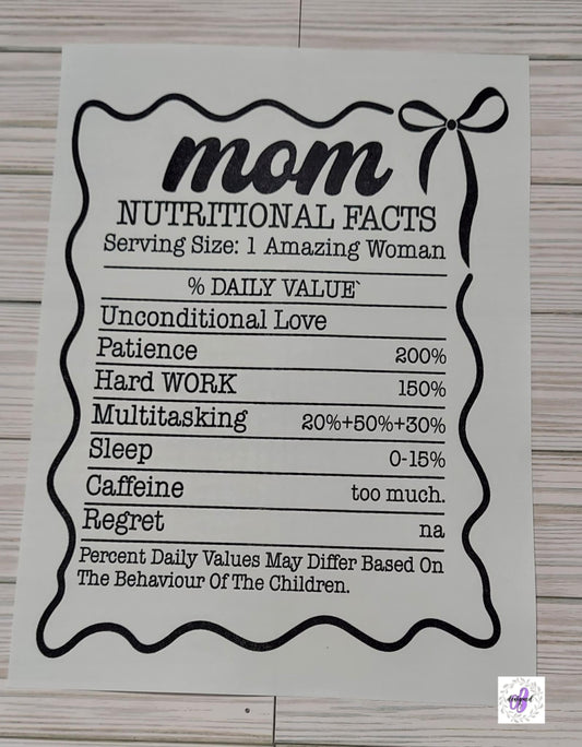 MOM NUTRITIONAL FACTS