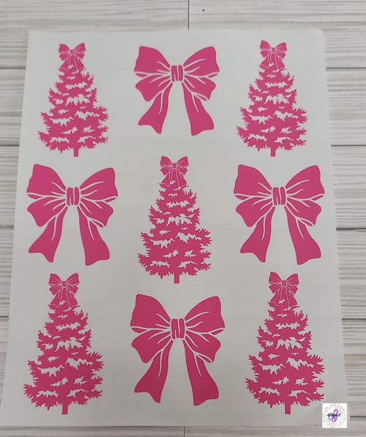 PINK CHRISTMAS TREE AND BOW