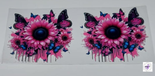 PINK SUNFLOWER BUTTERFLY
