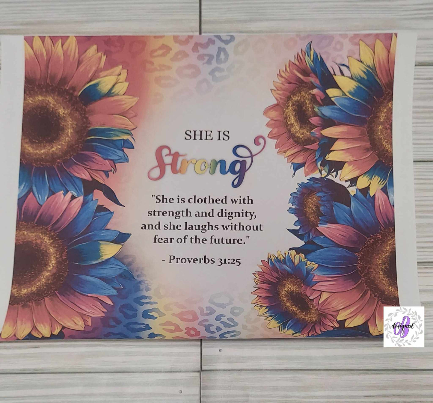 20oz - SHE IS STRONG SUNFLOWER