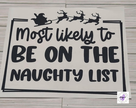 MOST LIKELY TO NAUGHTY LIST